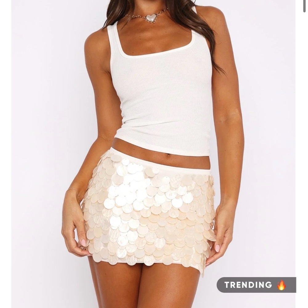 Ariel Mini Skirt Cream Shell